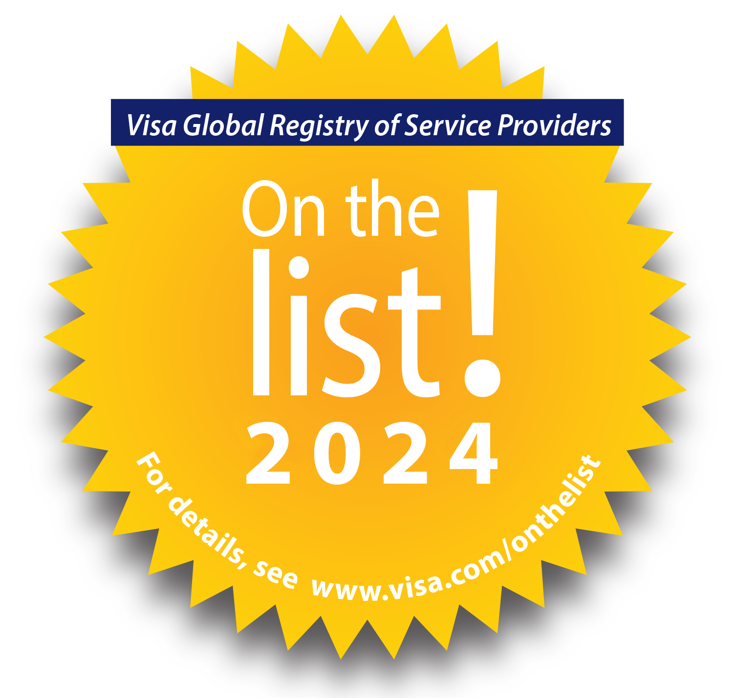 On the 2024 list of Visa Global Registry of Service Providers